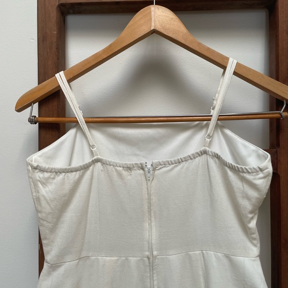 Row A dress white/cream large Linen and Cotten blend embroidered hem - Picture 7 of 11